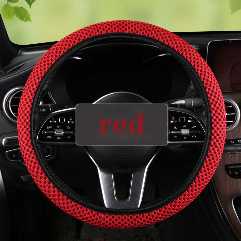1 Piece of Fabric without Inner Ring, Elastic , Various Colors, Seasonal Use, MEN'S AND WOMEN'S Car Steering Wheel Protect: Red