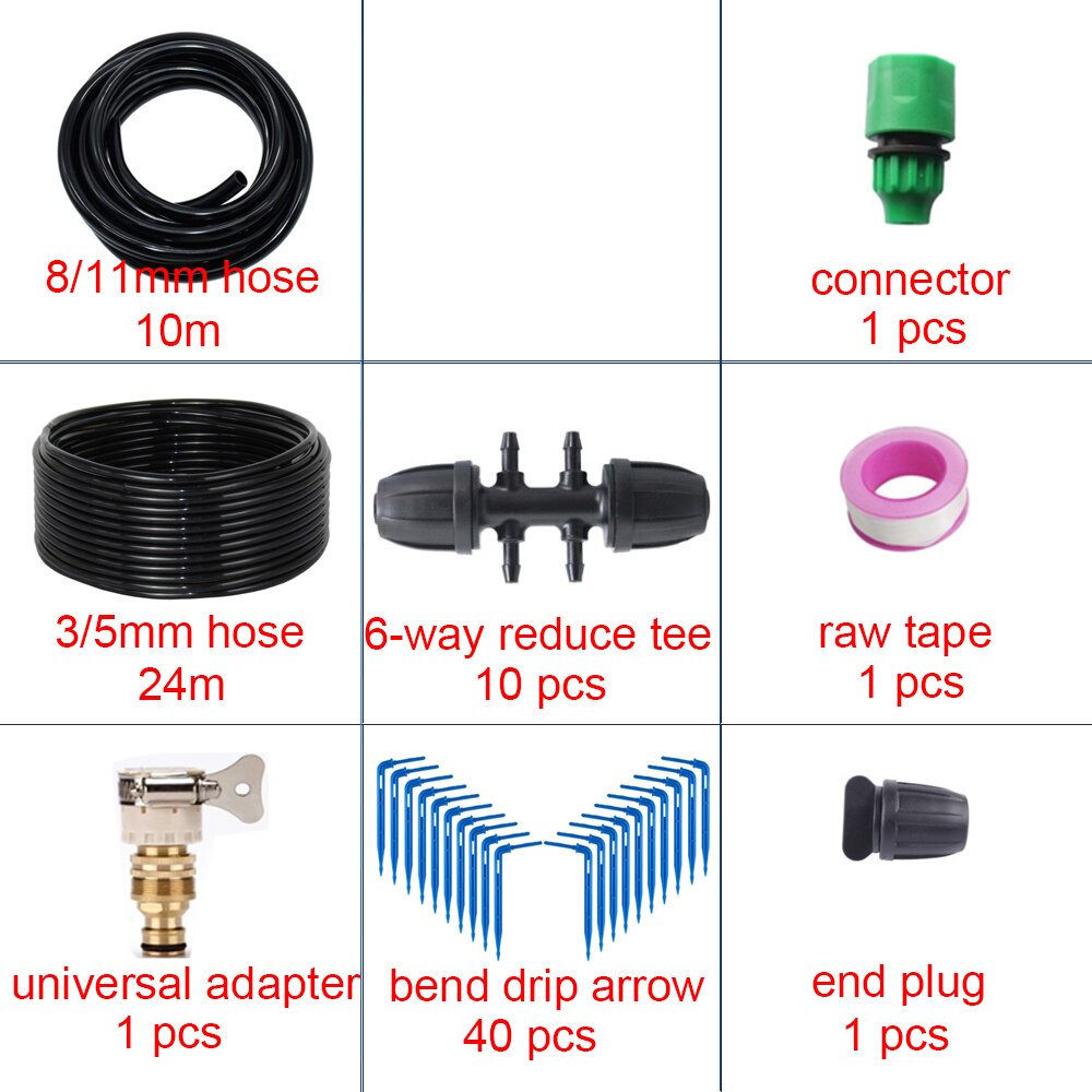 DIY automatic irrigation system for home gardens, agricultural planting, irrigation kits, micro drip irrigation, gardening tools: 10m 6way  drip arrow