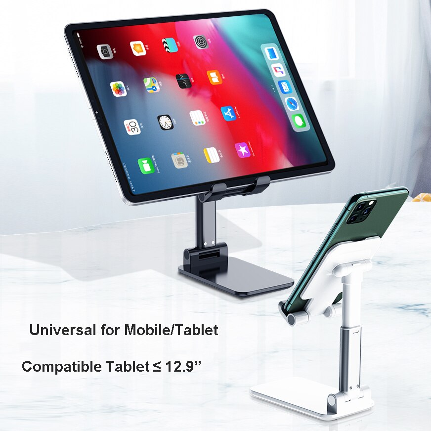 Support universel de support de téléphone portable de bureau pour iPhone iPad réglable en métal tablette pliable Table bureau support de support de téléphone portable