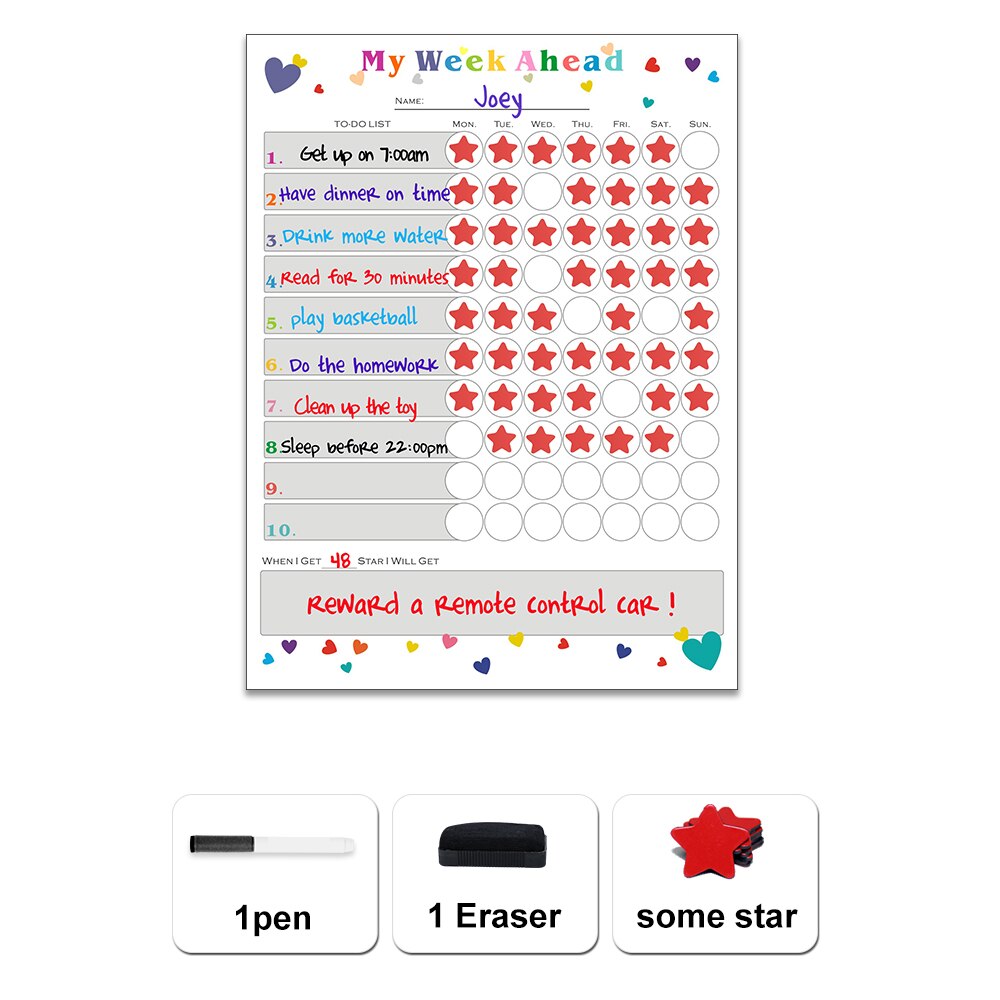 Magnetische freundlicher Kalender Verantwortung Diagramm Zeit Spielzeug 100 Stern Magneten zu Verfolgen ZeitpläNe Aufgaben Verhalten Belohnung Rekord Bord: 4030ZLB07