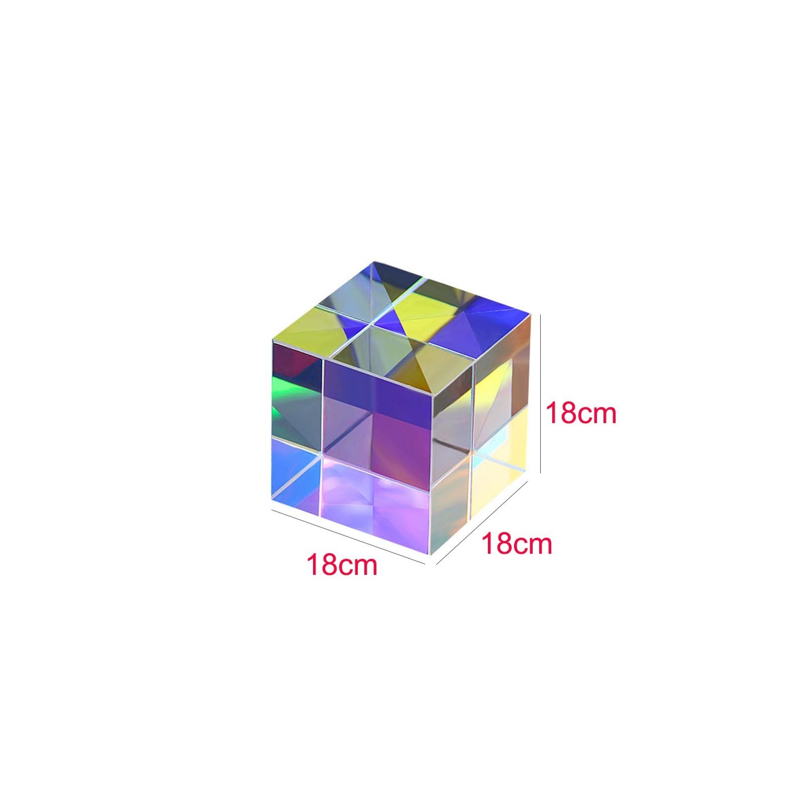 Optical Glass X-cube Dichroic Cube Prism RGB Combiner Splitter Educational Class Physics Educational Toy Cube 18*18*18