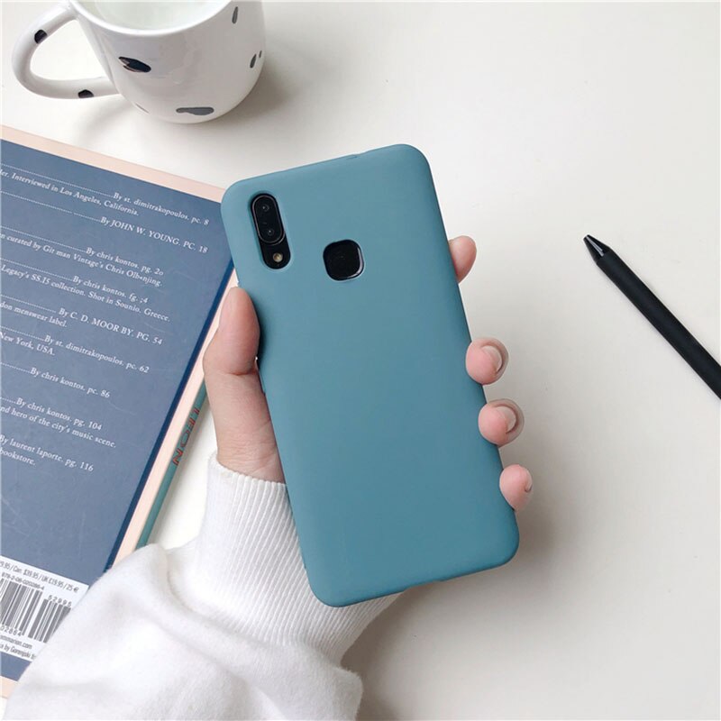 Meer Blauw Matte Soft Tpu Shockproof Case Voor Iphone 6 7 8X11 Xs Xr Max Pro Plus Frosting cover Coque