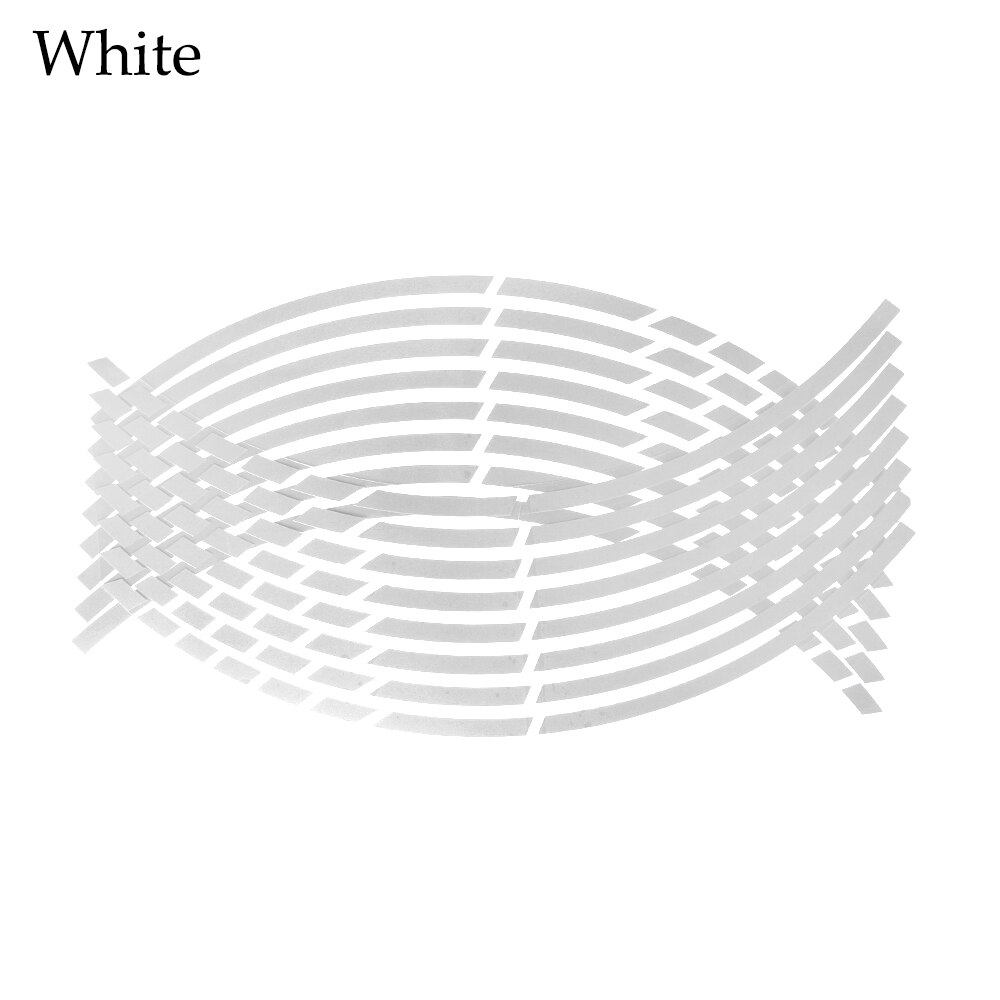MTB Bike Reflektierende Aufkleber Fluoreszierende Motor Fahrrad Felge Nacht Safty Warnung Reflektor Film Auto Aufkleber Band Aufkleber: Style 4 white