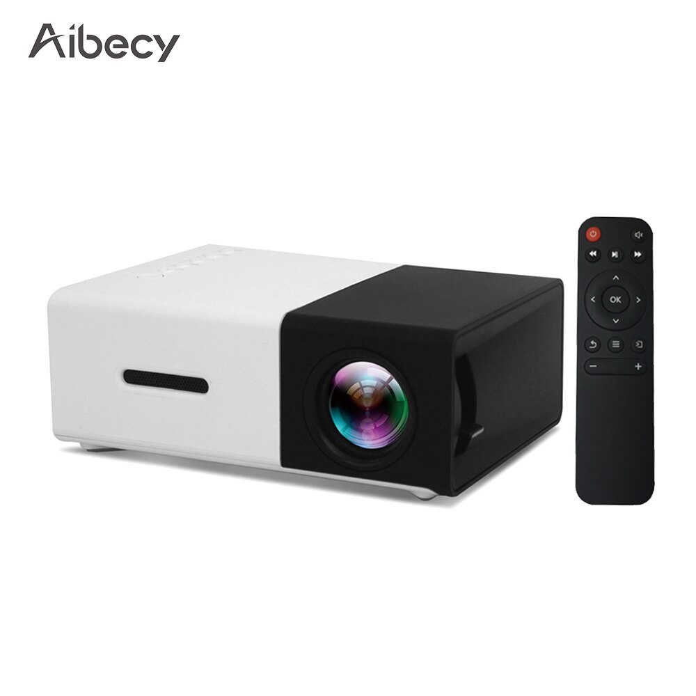 Aibecy YG300 Mini Portable LED Projector Support 1080P 3D Visual Effects 800Lumens Multimedia Video Movie Projector Home Theater