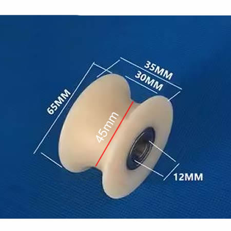 U-groef nylon katrol U-vormig Spoorwiel diameter 40 mm 50 mm 60 mm 70 mm 80 mm 120 mm Verschillende maten Geleidingsrol steunrol: Beige