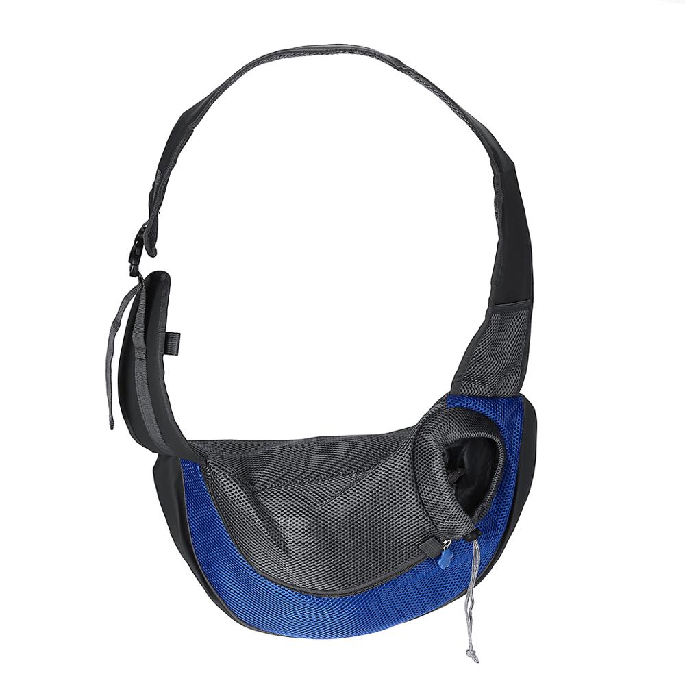 Draagtas voor huisdieren, puppy, hond, outdoor reistas, schoudertas, comfortabele mesh oxford rugzak, voorzakken, s/l: Marineblauw / S 40 x 23cm