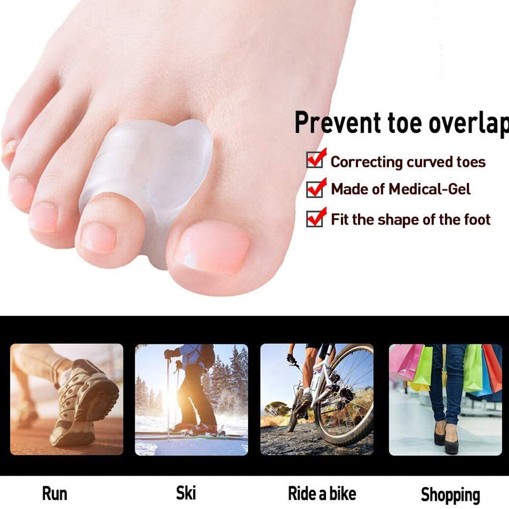 2Pcs Teen Ring Correctie Van Hallux Valgus Teen Separator Verpleging Pad Voetverzorging Orthopedische Richter Grote Teen Separator