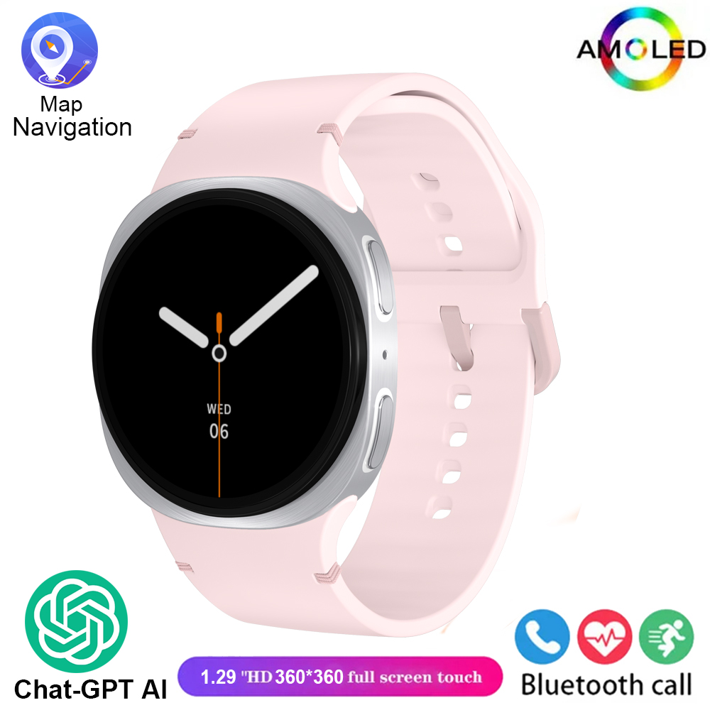 2025 Nuovi Orologi 8 Mini GPS Track Astuto Della Vigilanza Per Le Donne Degli Uomini di Salute Sport AMOLED Frequenza Cardiaca Chiamata Bluetooth Smartwatch Impermeabile: nero