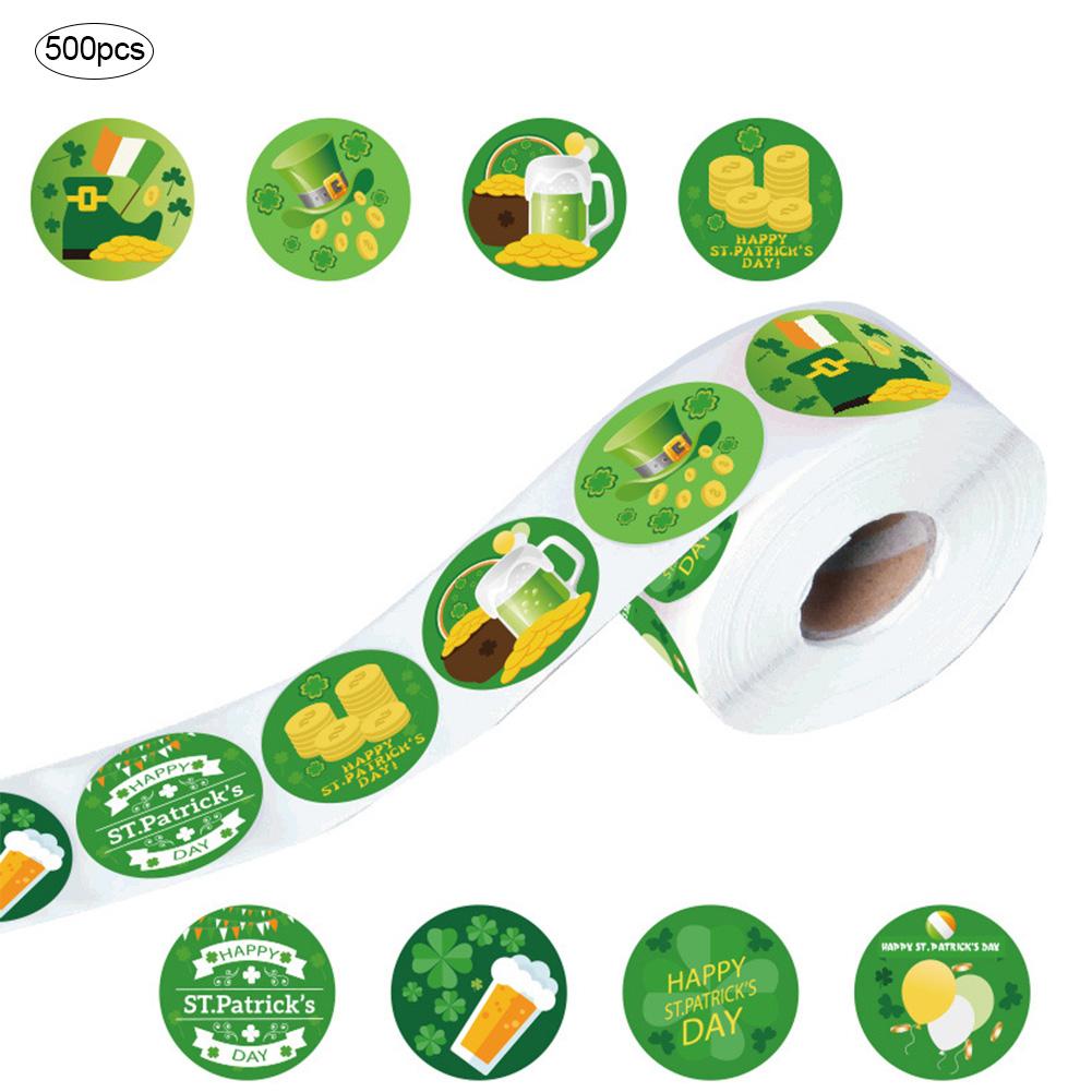 St. Patrick's Day Irish Green Shamrock Decoration Flag Beer Sticker Tattoos Window Clings Decal Green Color for School Home Part: 500paste