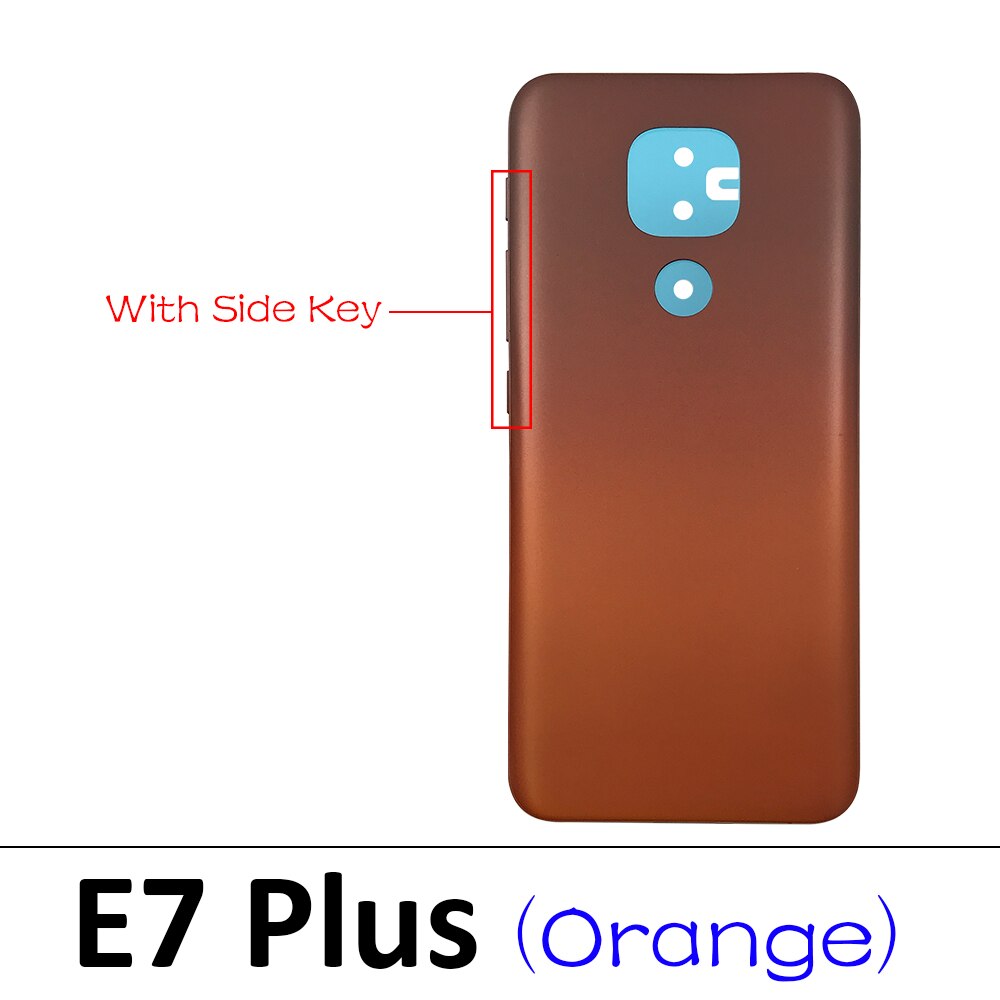 Battery Back Cover Rear Battery Housing with Glue For Motorola Moto G5 G6 E6 Play E7 Plus G8 Power Lite One Vision X4: E7 plus Orange