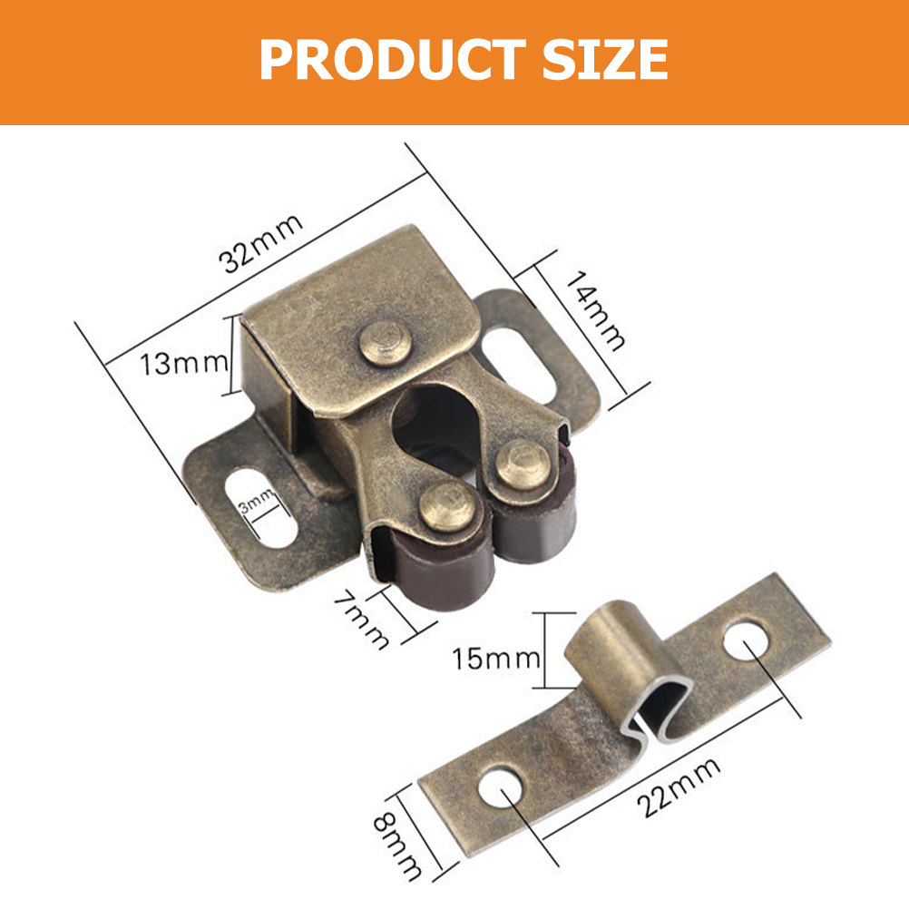 20 Pcs Cold Rolled Steel Double Roller Latch Door Catch Cabinet Closures Rv Cabinet Latches Hardware Storage Locker Wardrobe