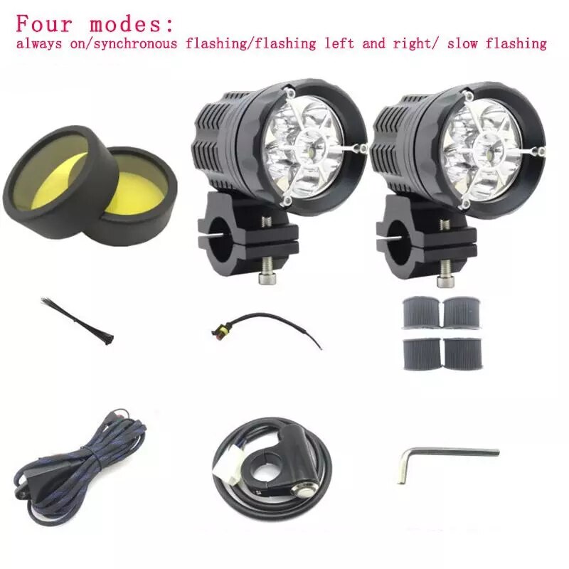 2pcs/1pc 3inch 12v 24v 7500k Waterproof Round Led Night Bar Lights Portable Spotlights Motorcycle Offroad Truck Driving Car Boat