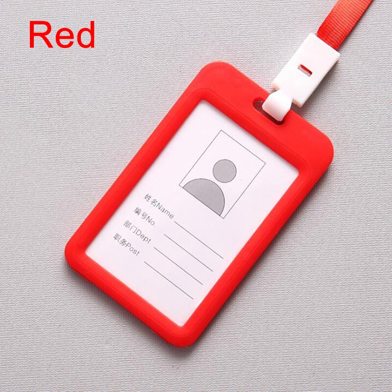 Work Card Holder With Rope Student Plastic Staff Name ID Card Employee Badge Work Certificate Identity Badge 1Pc: RD