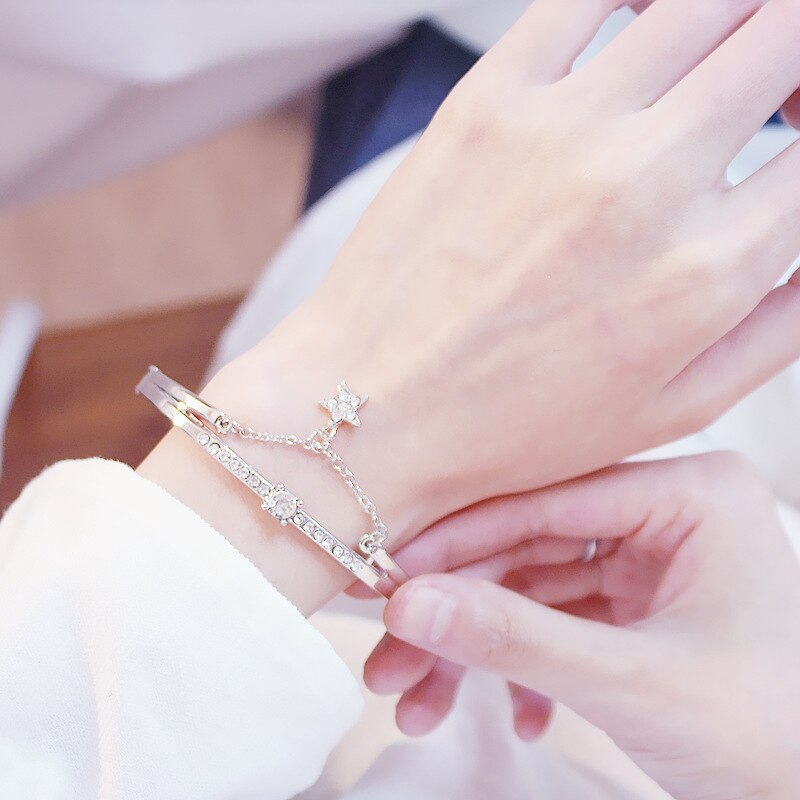 B001 Koreaanse Versie Vol Boor Armbanden Vrouwelijke Eenvoudige Honderd Sterren Verse Meisje Liefde Honing Armband Sieraden