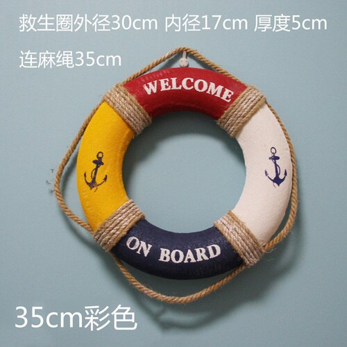 Reddingsboei Ring Boot, Zee Reddingsboei Opknoping Op De Boot, Mediterrane Stijl Home Decoratie Muur: 35cm colorful