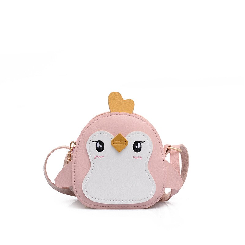 Kinderen Meisjes Messenger Bag Cartoon Pinguïn Cross Body Bags Handtas Kids Mini PU Lederen Mooie Schoudertas Bolsa: Roze