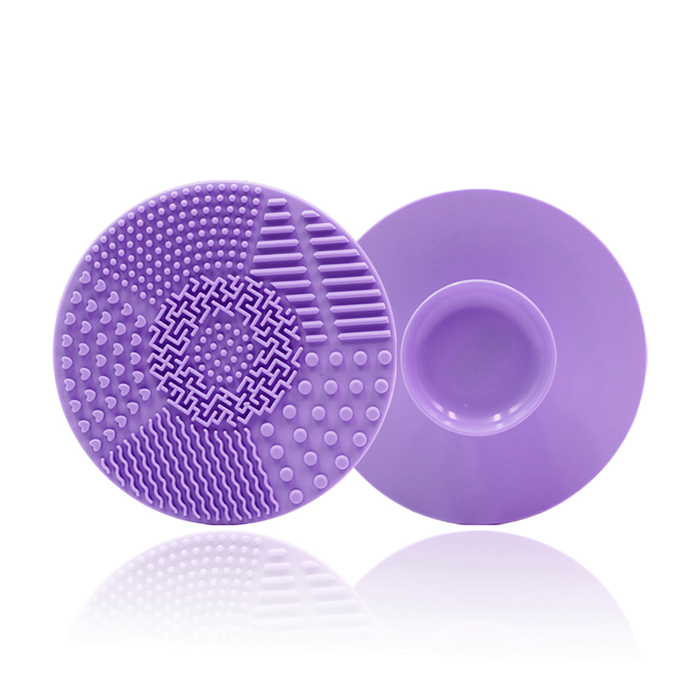 Siliconen borstelreiniger Cosmetische make-up Wasborstel Gel Reinigingsmat Foundation Make-upborstelreiniger Pad Scrubbe Board: Goud
