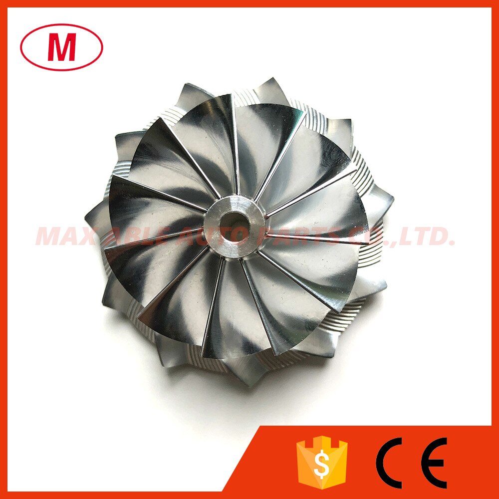 K04 43.30/56.08mm 11+0 blades Performance Turbo Billet compressor wheel/Aluminum 2618/Milling wheel for Turbocharger Cartridge