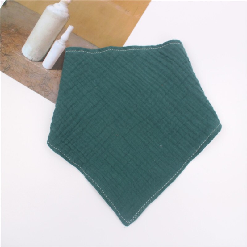 Sciarpa triangolare in cotone garza per bambini tinta unita asciugamano Saliva europeo e americano bavaglino accessori per neonati: Green