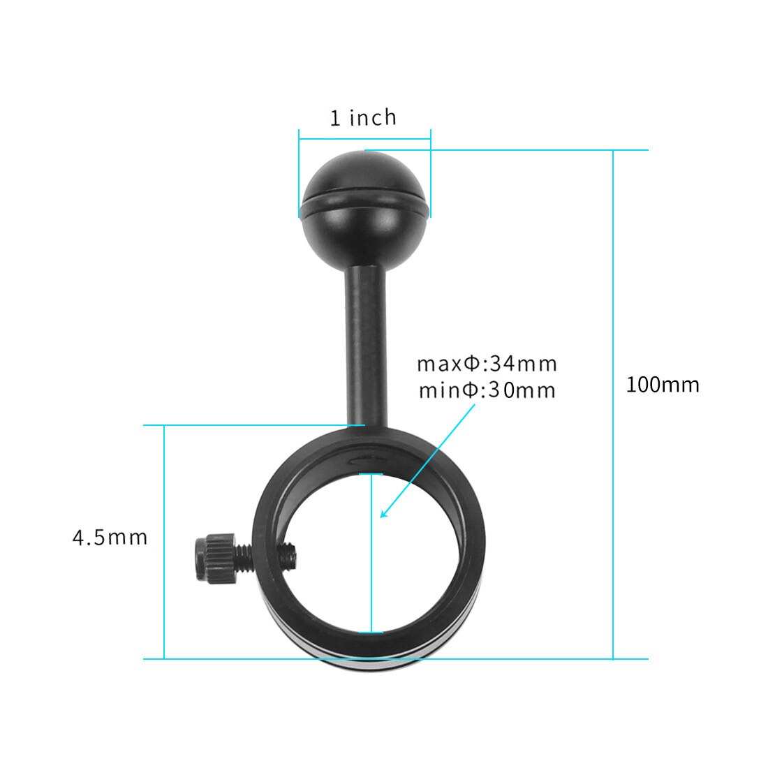 Camera Diving Handheld Light Arm Spare Parts Ball Head Flashlight Clip DSLR Sports Cameras Underwater Photography Accessories