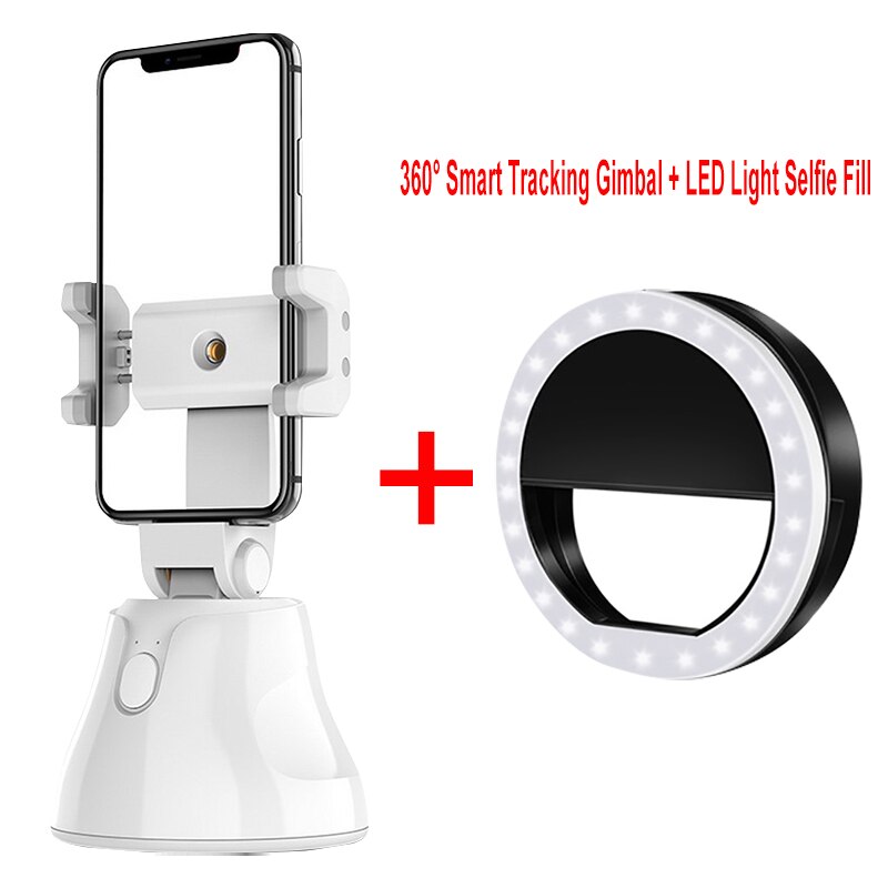 Selfie Stick Voor Smartphone 360 Selfie Stok Selfie Stok Stabilizer Selfie Stok Stand Mini Selfie Stok: White LED