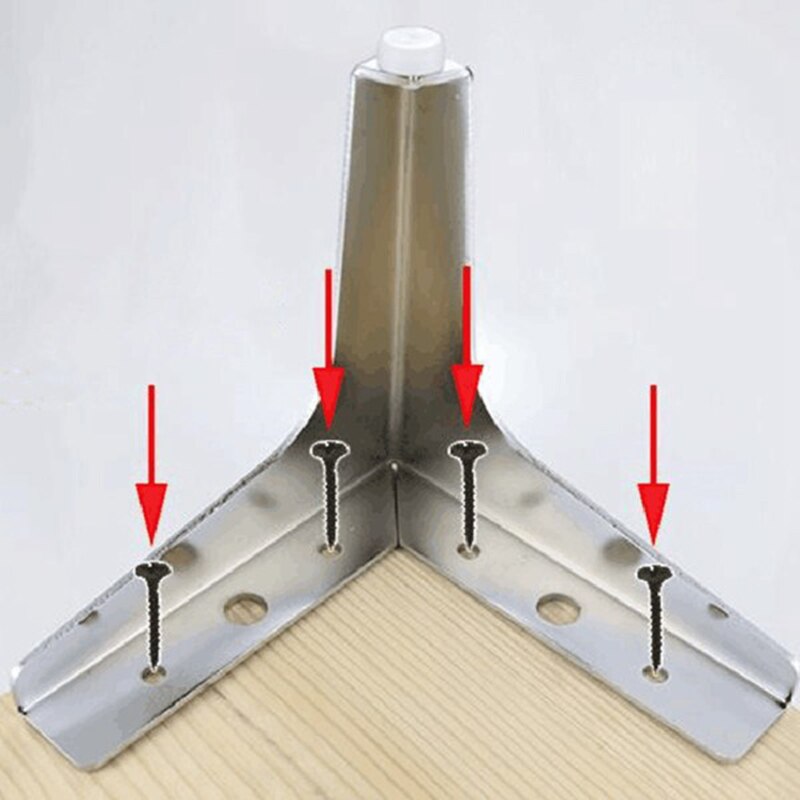 4 Pieces of Metal Furniture Foot Support Silver Coffee Table Foot Sofa Foot Furniture Accessories Rubber Foot Bed Board