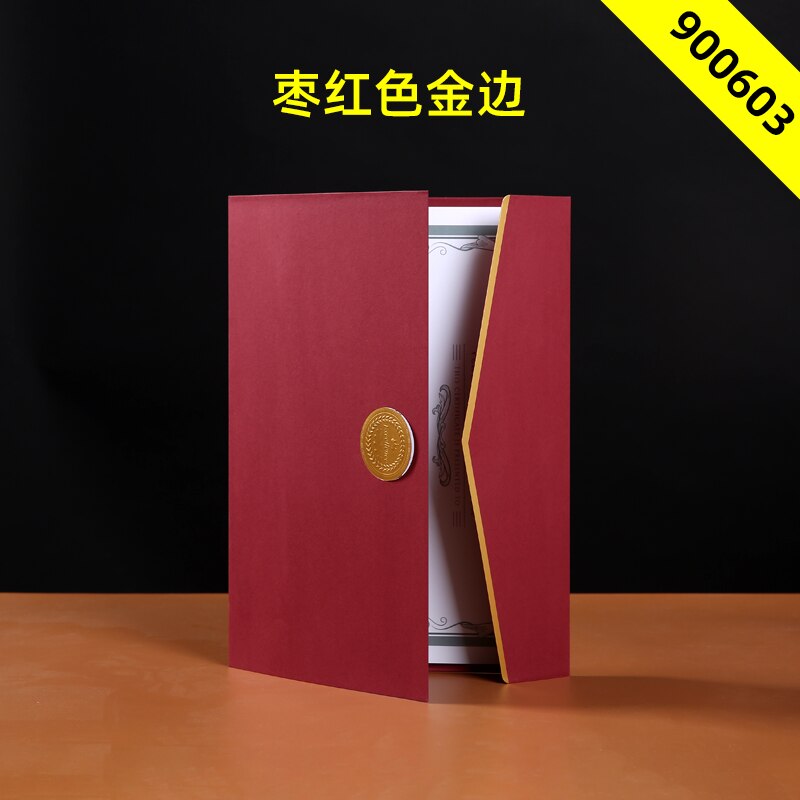 Cuckoo Certificate Honor Case Appointment Paper Document Storage A4 Paper Cover Completion Certificate Inner Core Cover: 900603 red gold