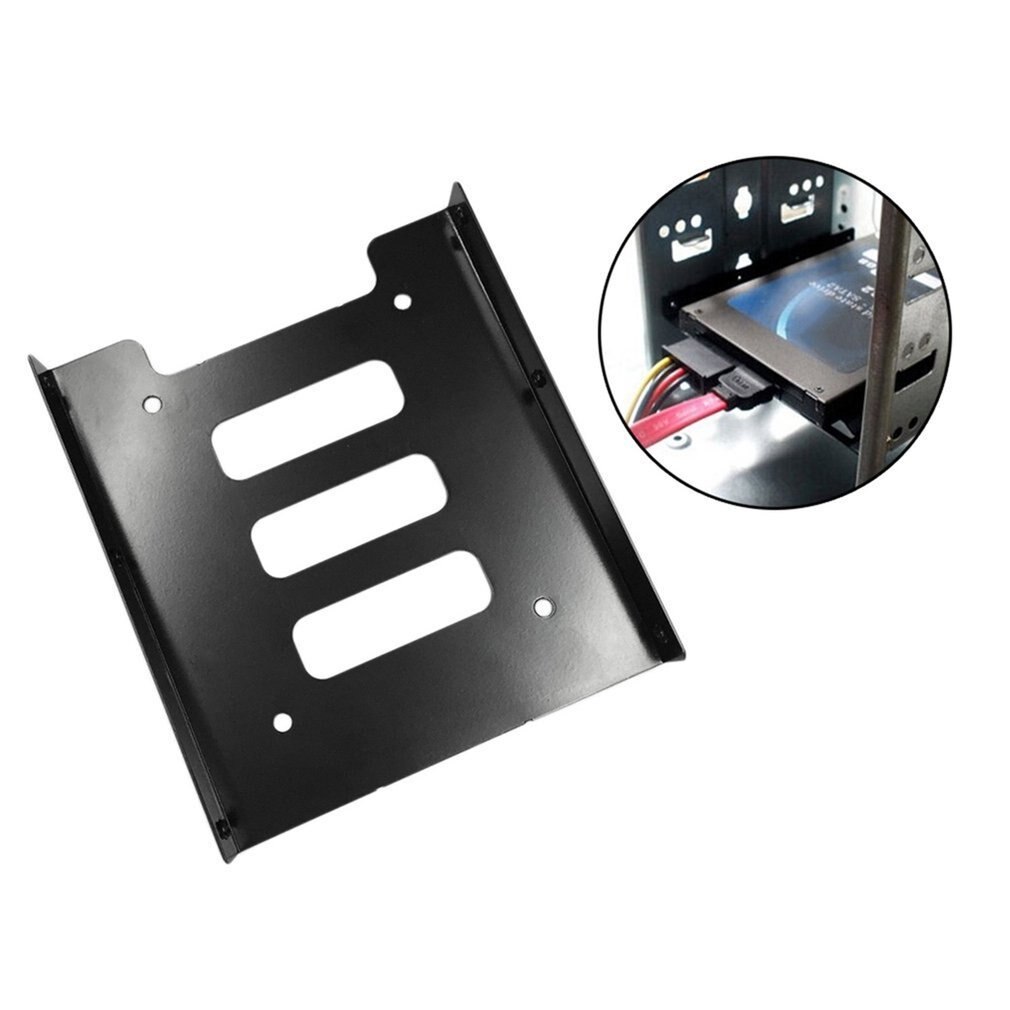 2,5 pulgadas a 3,5 pulgadas SSD HDD Metal estante adaptador Disco Duro SSD soporte de montaje para PC negro