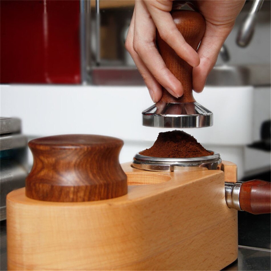 4Yang Herbruikbare Barista Hout Koffie Tamper Houder Espresso Stand Base Maker Accessoires Koffie Sets