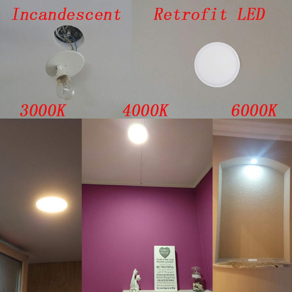 T-SUN Ultra-Dunne 8W Paneel Licht Ronde Vierkante Led Plafond Inbouw Opbouw Led Lamp