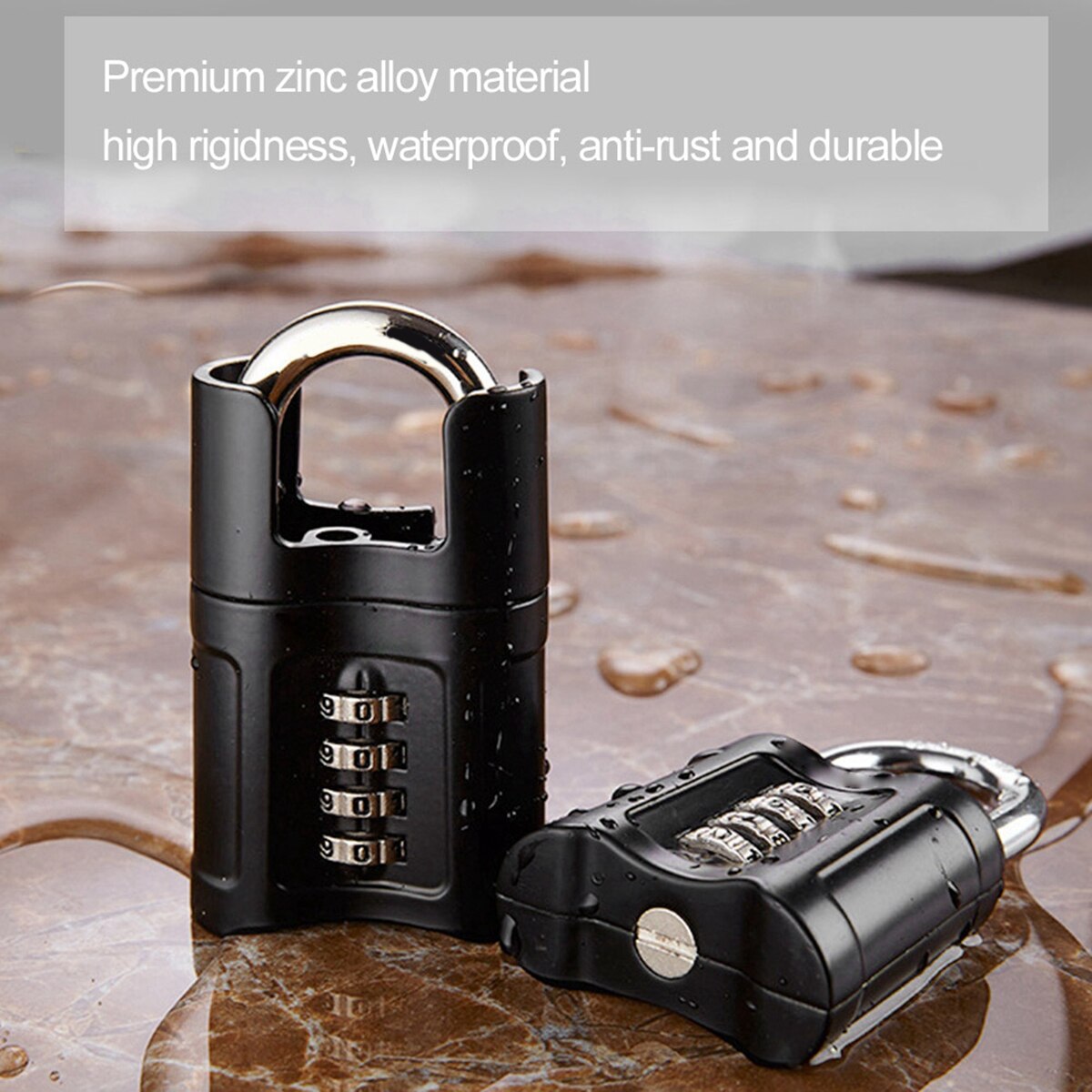 4 Digit Code Password Combination Padlock Waterproof High Security Zinc Alloy Door Lock​​ For Warehouse Courtyard Doors