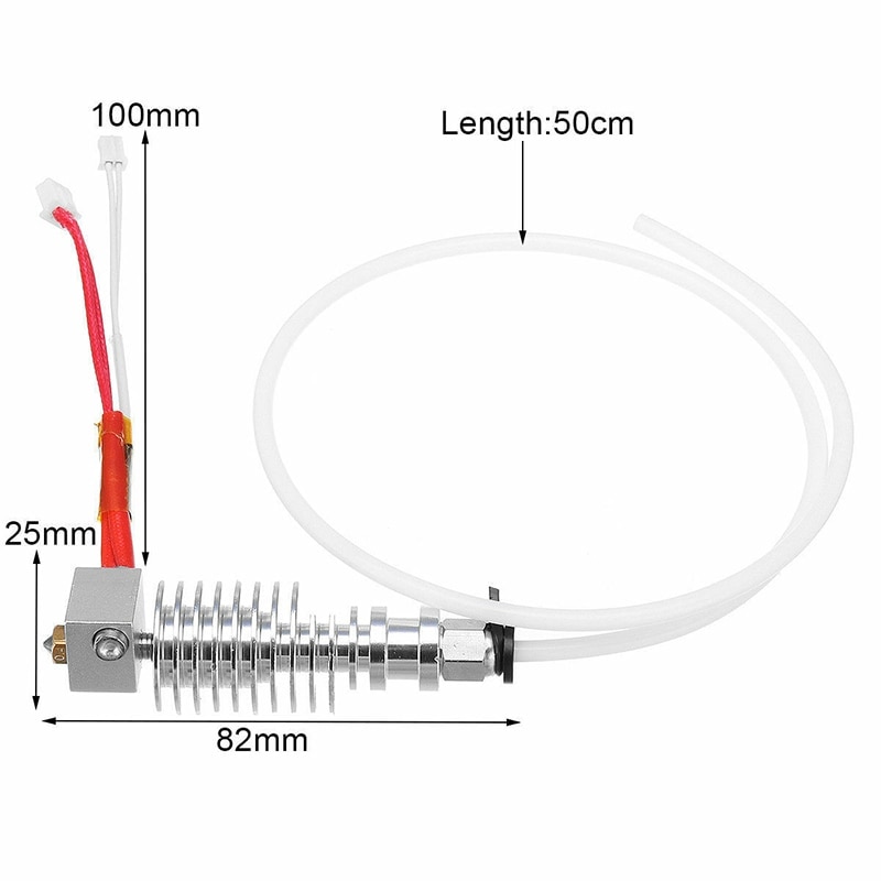 2pcs 12V 3D Printer V5 J-head Hotend Extruder Kit Thermistors Cartridge Heater Hotend for Anycubic I3 Mega 3D Extruder Printer