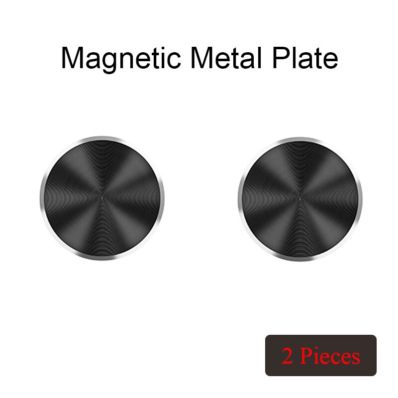 Placa de Metal adhesiva para coche, soporte magnético para teléfono móvil, 1, 2 o 3 unidades: 2 Pieces Black
