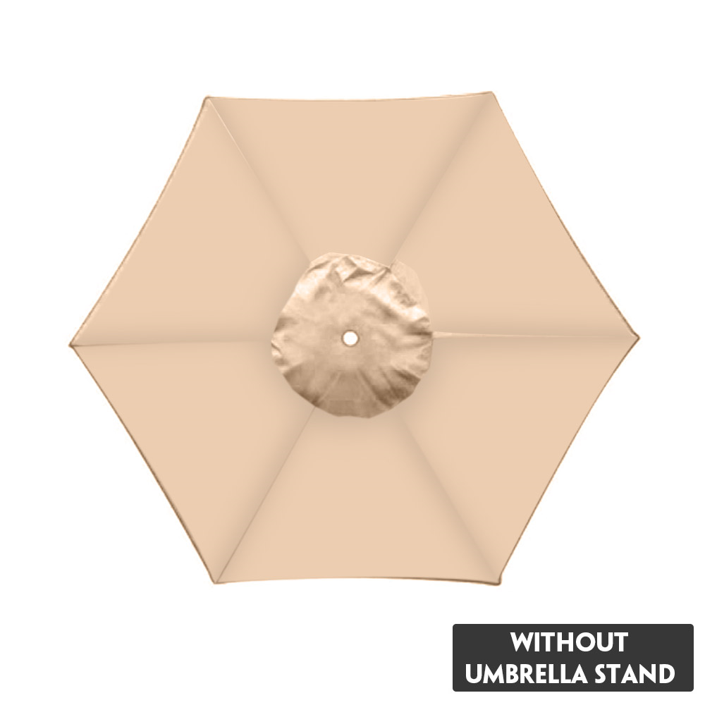 2m parasols de terrasse, support de protection pour parasol, 48 lampes led, auvent de jardin extérieur, abri solaire pour cour, piscine, plage: Kaki