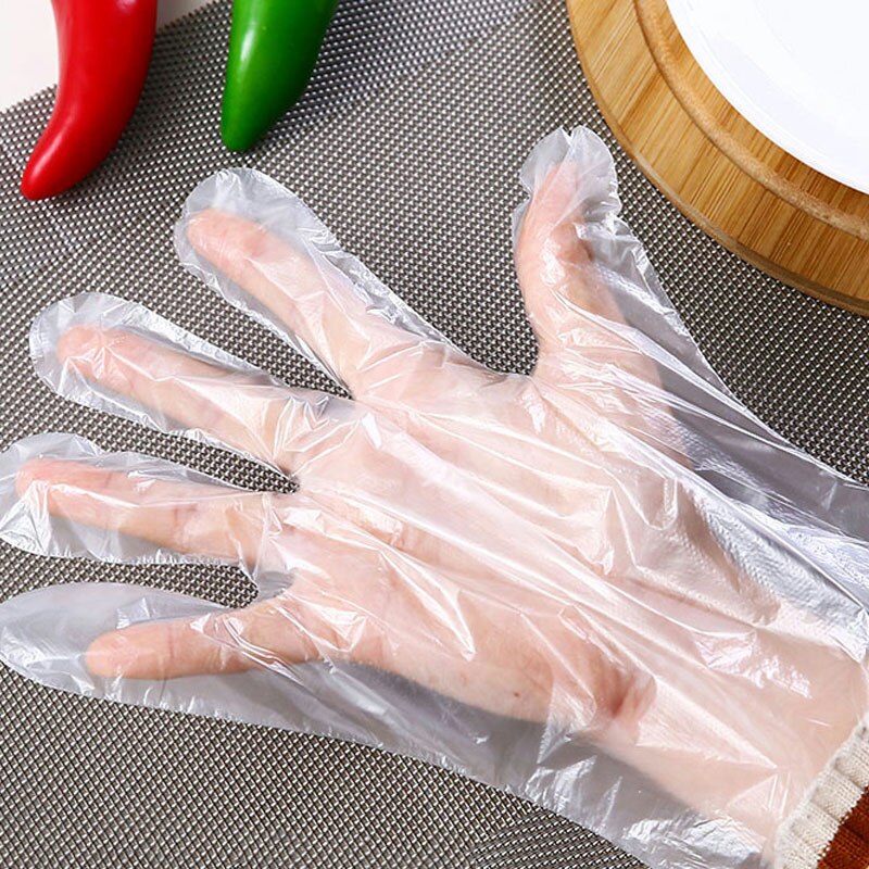 100PCS/Set Food Plastic Gloves Disposable Gloves for Restaurant Kitchen BBQ Eco-friendly Food Gloves Fruit Vegetable Gloves