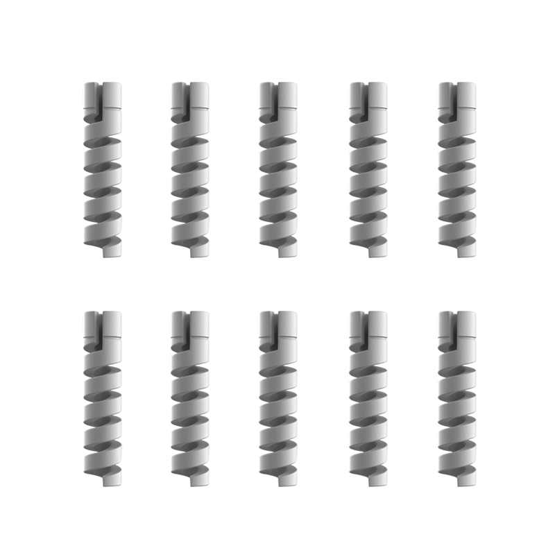 10pcs Cable Protector Silicone Charge Cable Spiral Winder Wire End Cord Savers Cover For Phone USB Charger Cable Accessories: grey