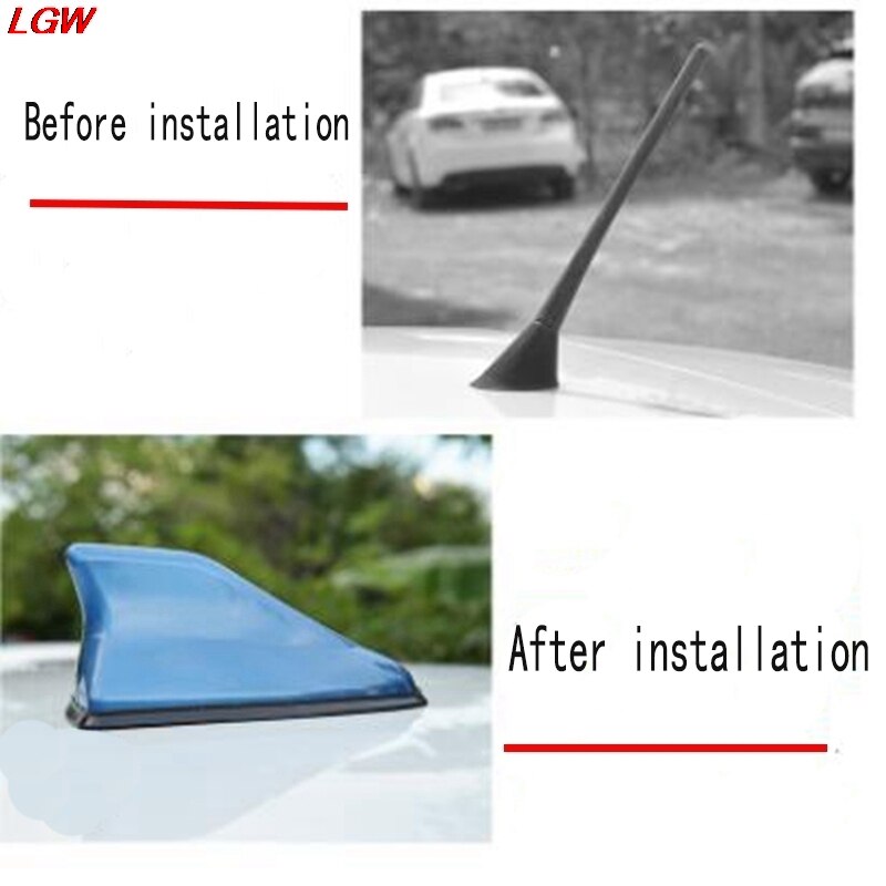 Upgrade signal GM shark fin antenna car top cover FM/AM radio antenna replacement Universal roof antenna Tail decorative antenna