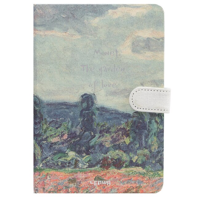 Creatieve Briefpapier Hardcover Dagboek Monet Tekening Stijl Handboeken Schema Plan Notebook: C