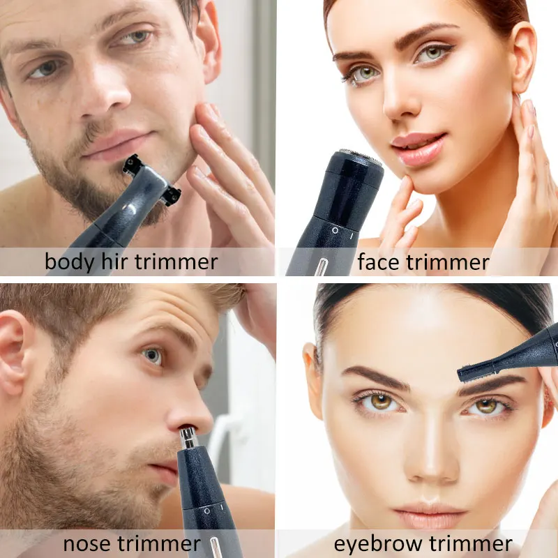 Épilateur électrique 6 en 1 pour femmes et hommes, rasage multifonctionnel pour le corps et le visage, zone intime, rasoir de précision pour le visage et la barbe