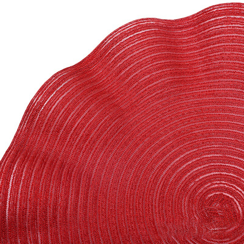 Tovagliette rotonde ondulate Set di 6 tovagliette a cerchio intrecciate intrecciate da 15 pollici per tavoli da pranzo tovagliette da cucina lavabili
