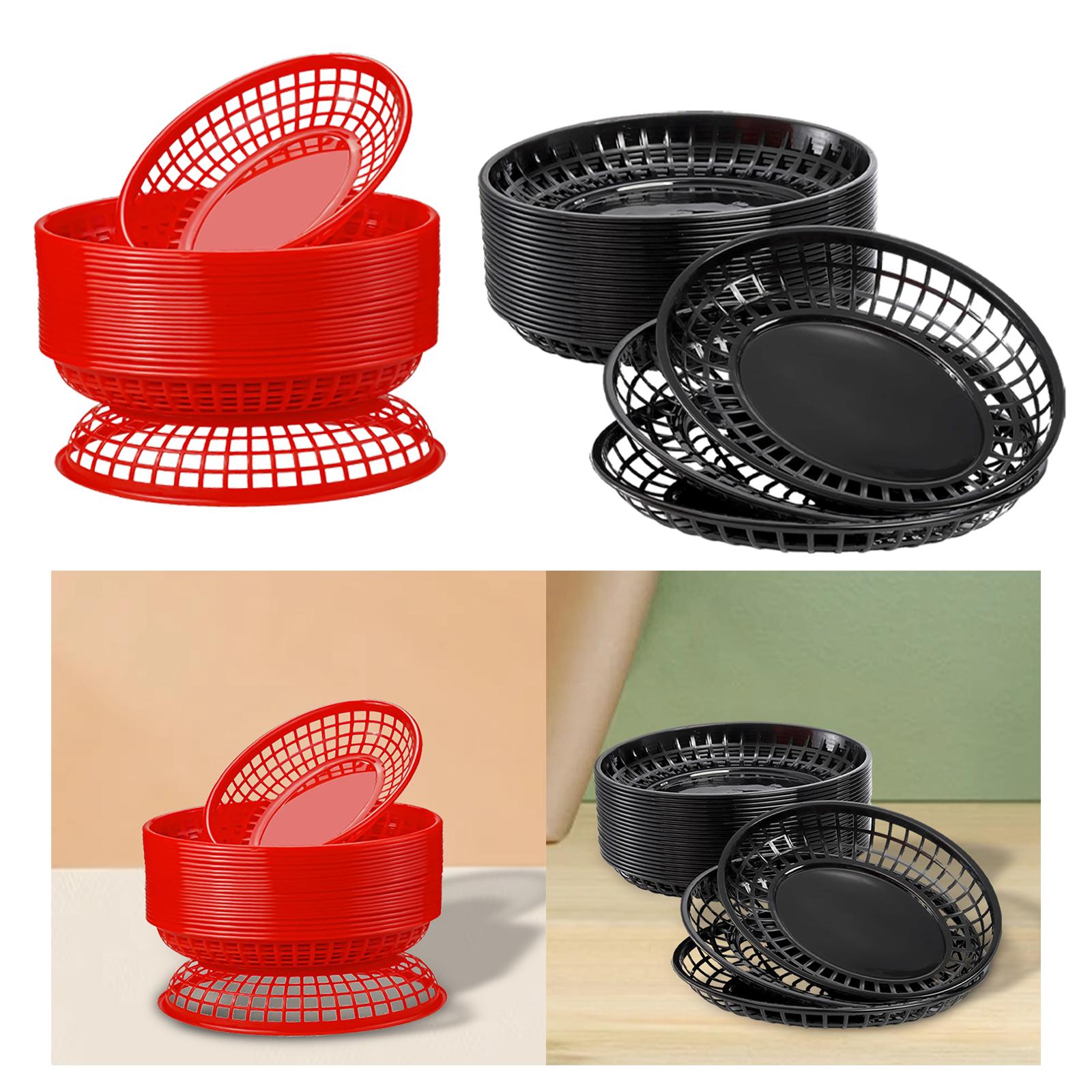 24 Stuks Fast Food Manden Retro Klassieke Voedsel Dienblad Platters Opslag Mand Bakken Voor Nachos Party Restaurants Thuis Arts