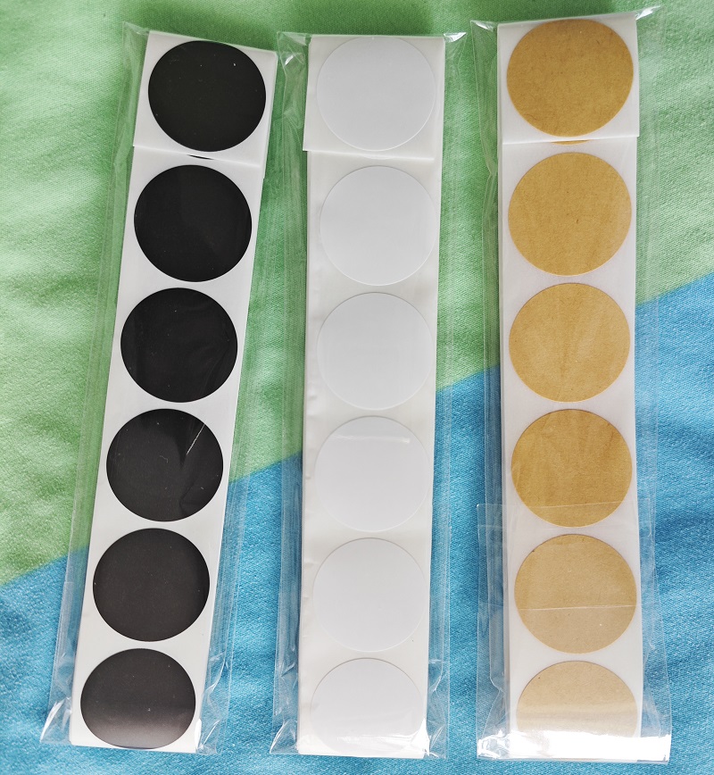 100–500 Stück schwarz-weiße runde Aufkleber, Punkt-Etiketten in reiner Farbe, 25 mm/38 mm/50 mm, DIY handgefertigte Schulbriefpapier-Aufkleber