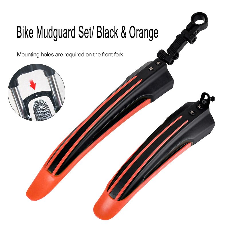 Polkupyörän lokasuoja polkupyörän lokasuojat mtb maastopyörän lokasuojat eteen/taakse lokasuojan siivet renkaan pyörän lokasuojat polkupyörän lisävarusteet osat: Oranssi lokasuoja