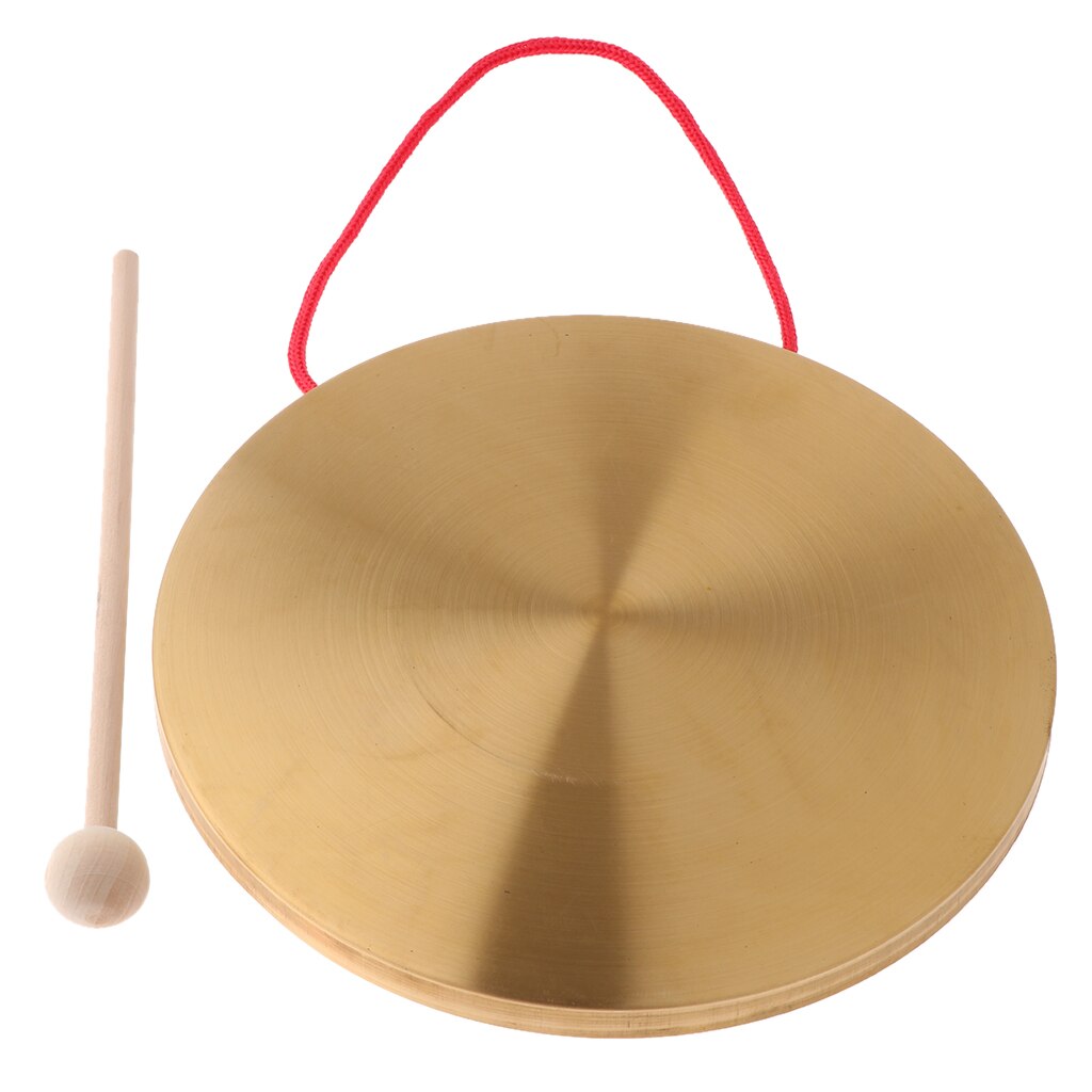 Instrumento tradicional de Metal, platillo con martillo de juego redondo, juguetes educativos para niños de 22cm de diámetro