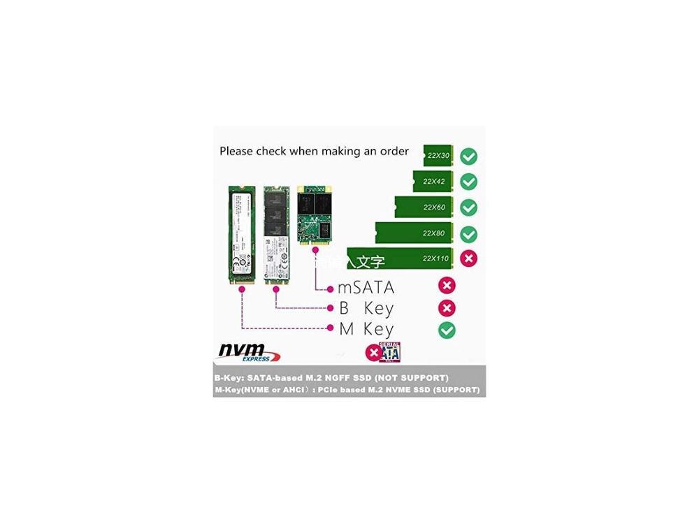 M.2 NVMe to PCIe Adapter NVMe M-Key (AHCI NVMe) SSD to PCIe 3.0 x4 Adapter - Support M.2 PCIe 2280 2260 2242 Samsung PM961 960EV