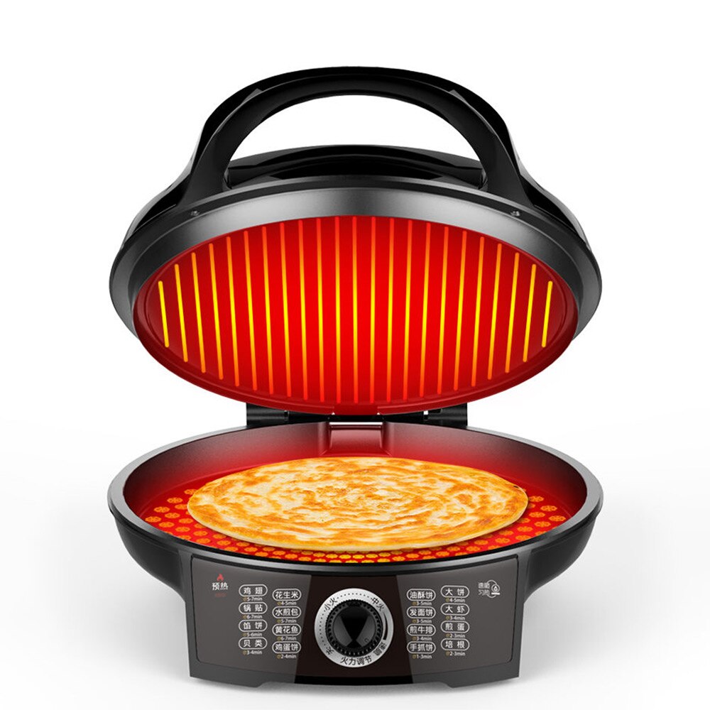 Sartén eléctrica inteligente de doble cara para el hogar, Lima eléctrica para pasteles, nueva profundidad y aumento, sartén para Pizza y tortitas