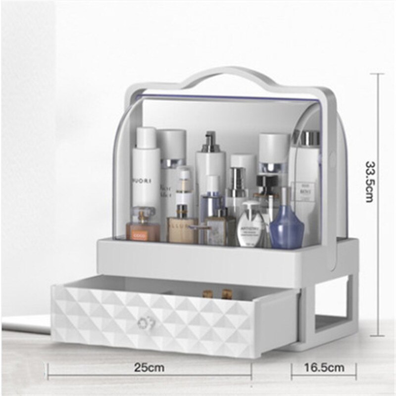 Organisateur de maquillage tendance grande capacité | Anti-poussière, boîte de rangement de cosmétiques, bureau beauté, tiroir de rangement: B