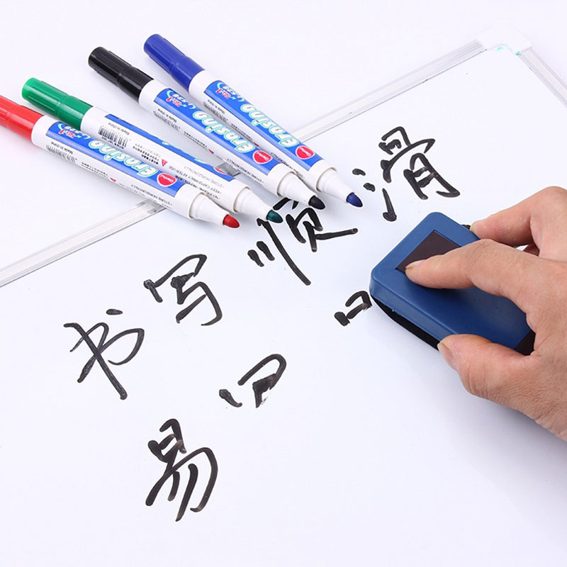 Stylos marqueurs effaçables de grande capacité, 4 couleurs, pour tableau blanc, écriture, fournitures de papeterie scolaires en classe