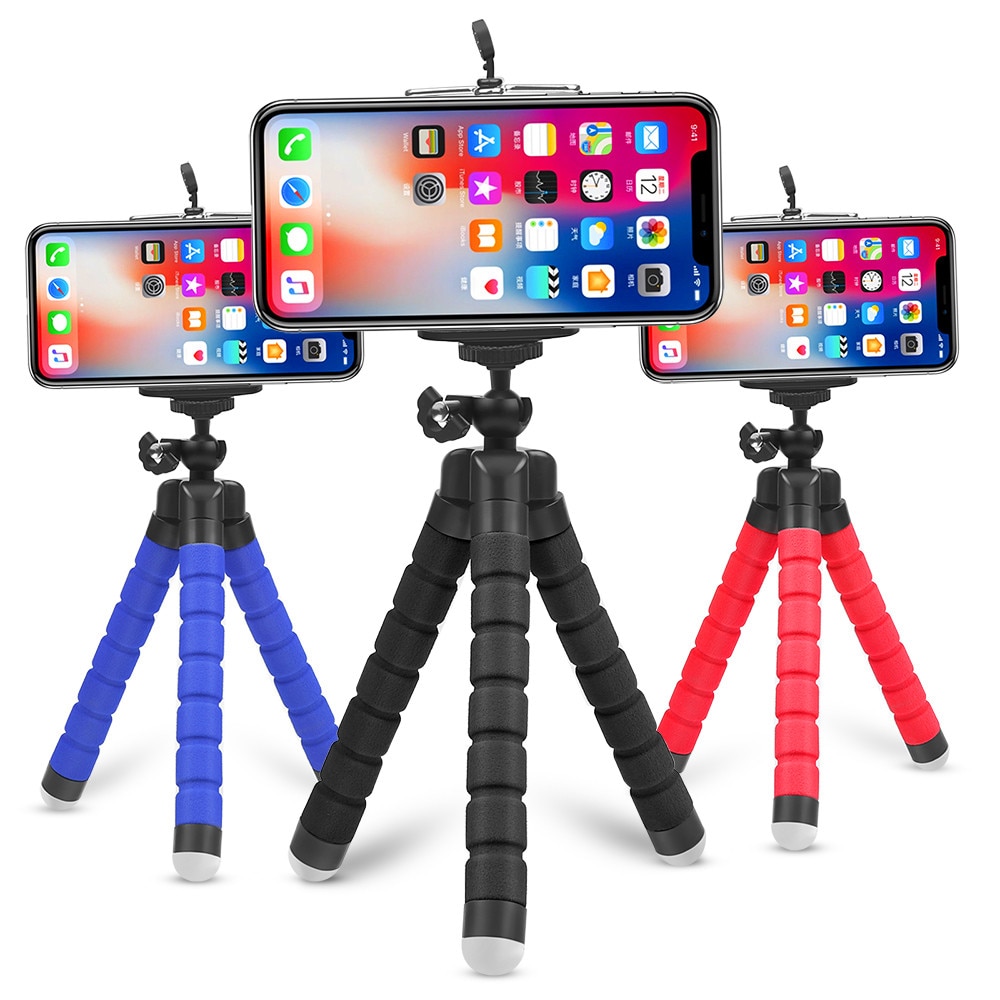 Mini Flexible Schwamm Octopus Stativ für iPhone Samsung Xiaomi Huawei Handy Smartphone Stativ für Gopro 8 7 5 Kamera