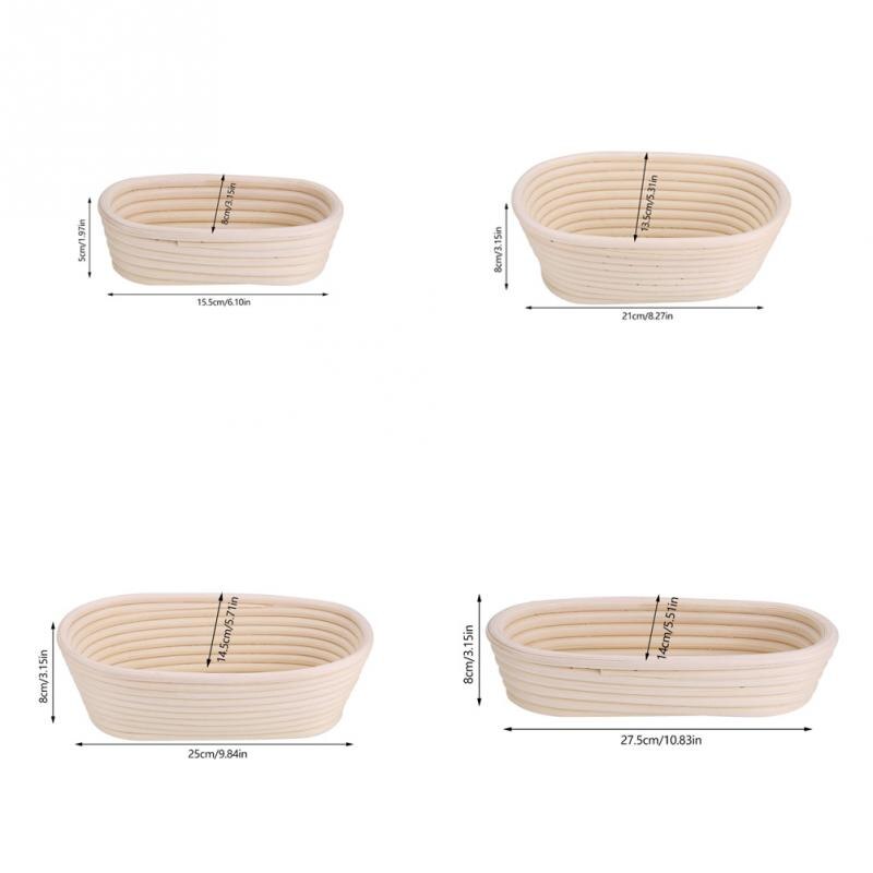 Bread Fermentation Rattan Basket 4 Sizes Pastry Proving Basket Banneton Brotform Rattan Proofing Food Container Storage